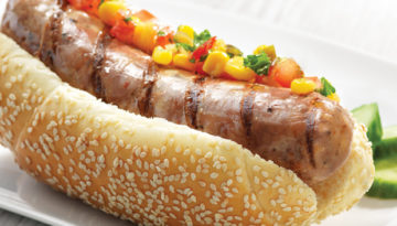 Grilled Turkey Sausage with No Cook Corn Relish