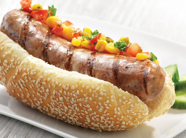 Grilled Turkey Sausage with No Cook Corn Relish