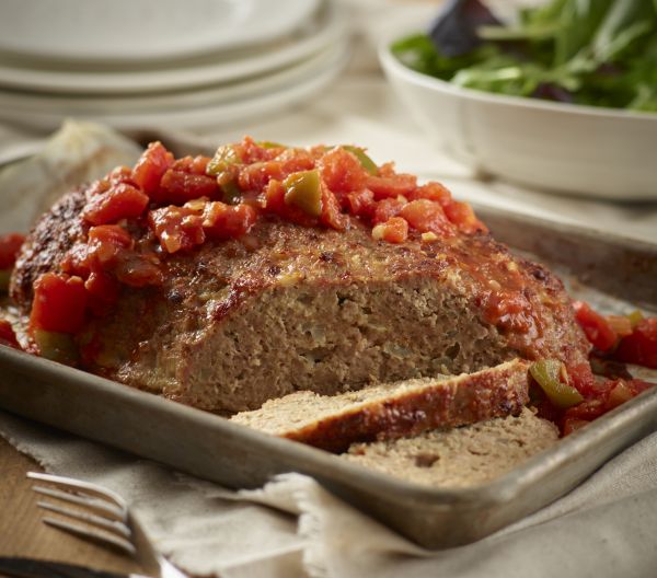 Turkey Loaf with Chunky Tomato Pepper Sauce